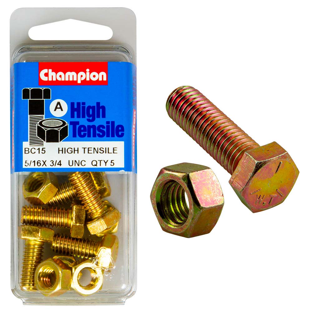 Champion 3/4in x 5/16in Set Screw & Nut (A) - GR5