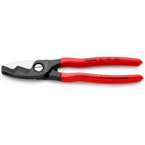 KNIPEX Shears Cable, Twin Cutting Edge, Plastic Coated, 200mm