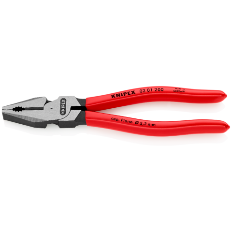 KNIPEX Pliers, Combination High Leverage, Plastic Coated, 200mm