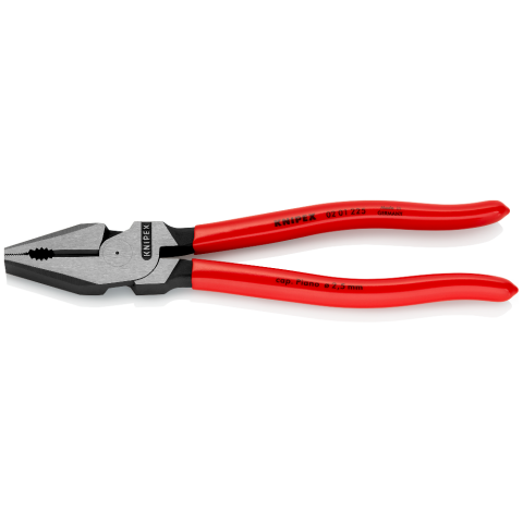 KNIPEX Pliers, Combination High Leverage, Plastic Coated, 225mm