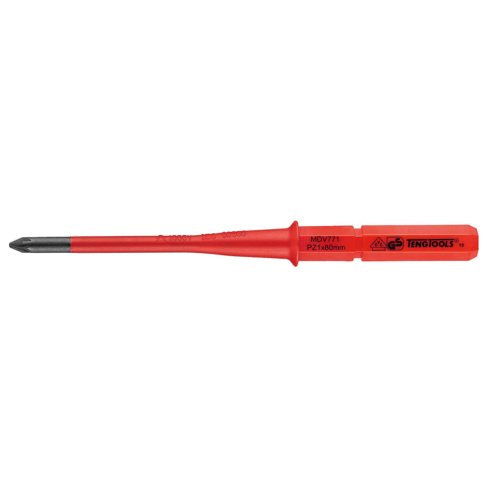 Teng 1000V Screwdriver Interchangeable PZ1 x 80mm Slim