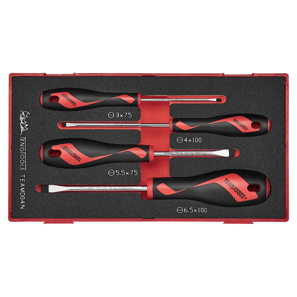 Teng 4pc Screwdriver Set Flat