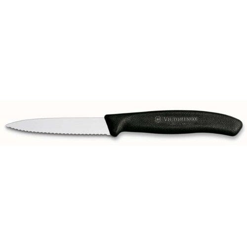 Victorinox Paring Knife 6.7633 - 8cm Wavy Blade Black Handle