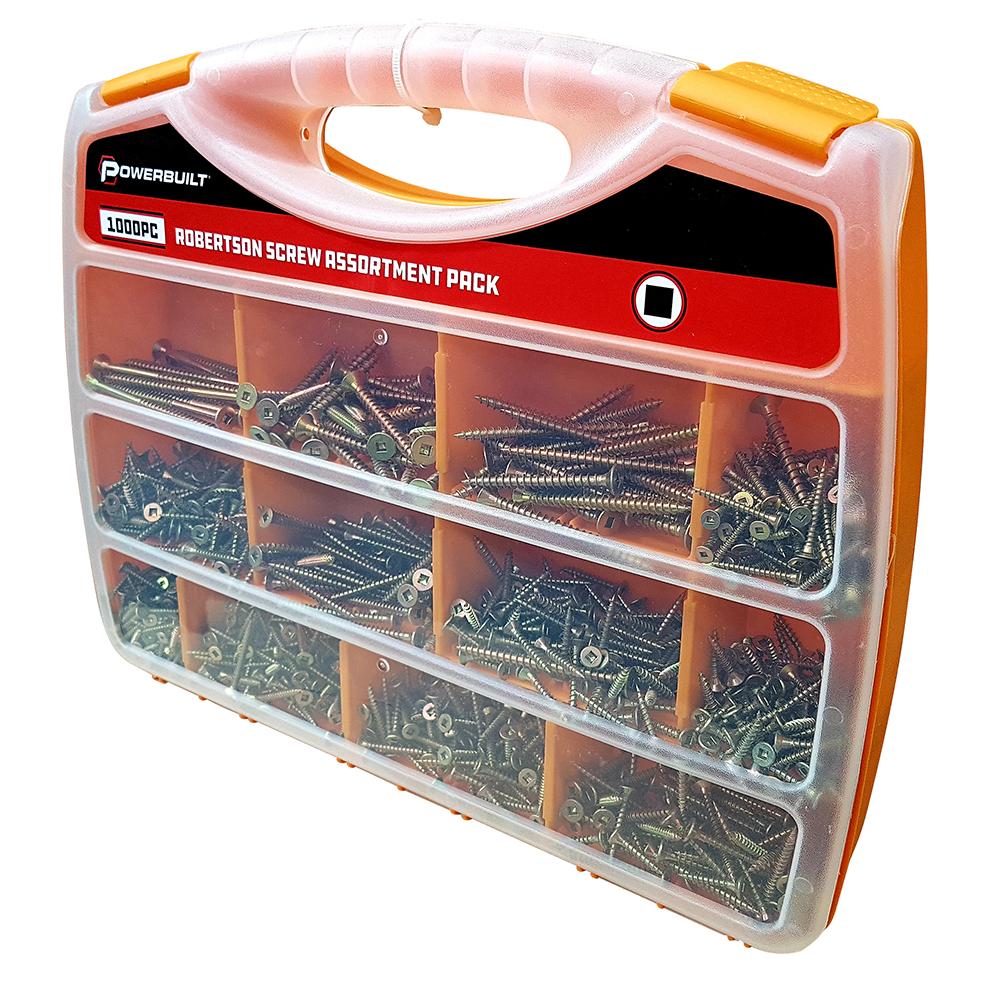 Powerbuilt 1000pc Robertson Screw Assortment