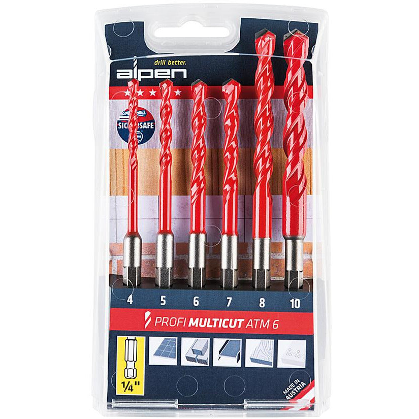 Alpen Masonary Drill Set of 6-Power Tool Accessories-Tool Factory