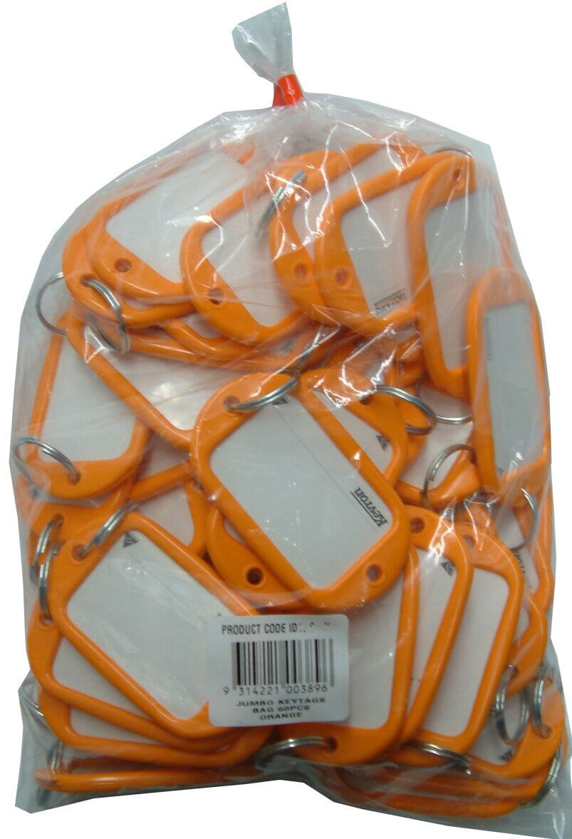 Kevron Key Tag "Jumbo" 50-pce Bag Orange