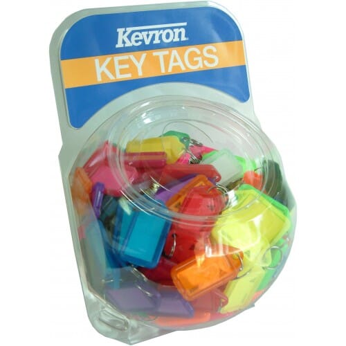 Kevron Key Tag Holders - Supermix Colours 200-pce Plastic Tub