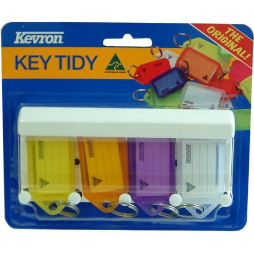 Kevron Key Tag Holders with Label - 4-pce Wall Rack