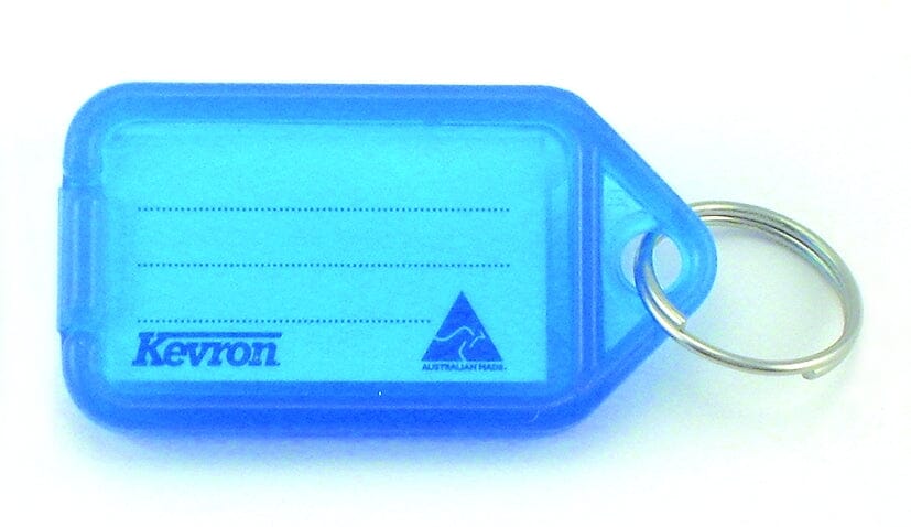 Kevron Key Tag Holder with Label - Loose Blue