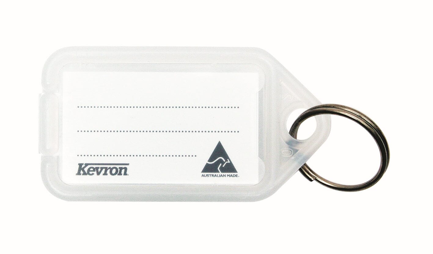 Kevron Key Tag Holder with Label - Loose Clear