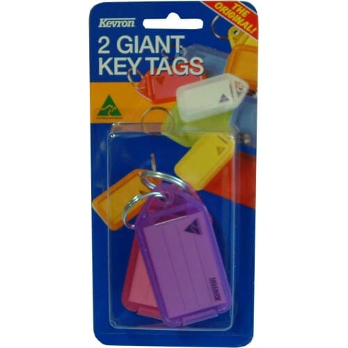 Kevron Key Tag Holders with Label "Giant" 2-pce Carded