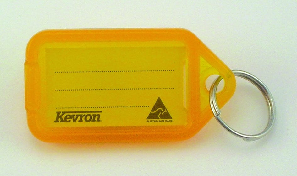 Kevron Key Tag Holder with Label - Loose Orange