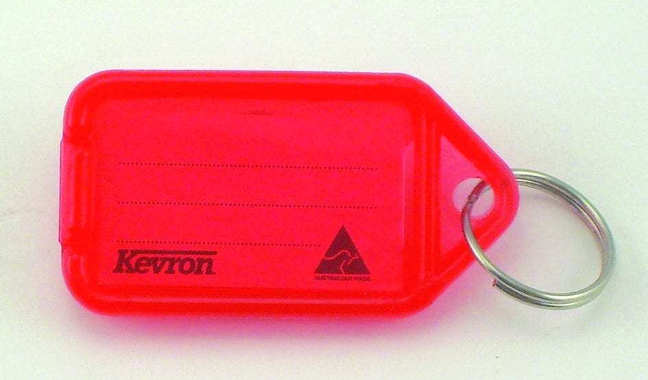 Kevron Key Tag Holder with Label - Loose Red