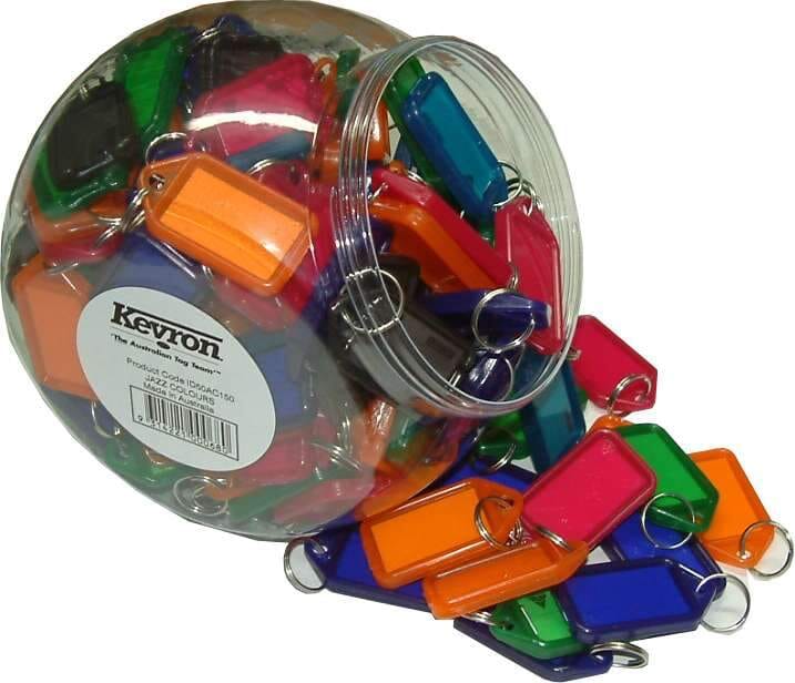 Kevron Key Tag Holders - Supermix Colours 150-pce Plastic Jar