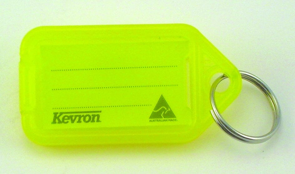 Kevron Key Tag Holder with Label - Loose Yellow