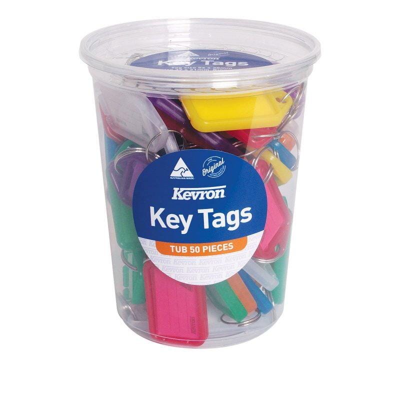 Kevron KEY TAG HOLDERS STANDARD COLOURS   50pc CounterTub