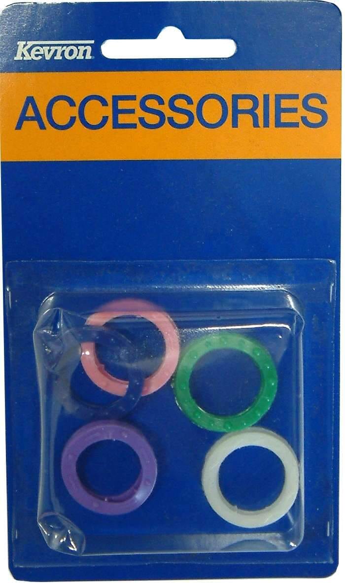 Kevron Key Head ID Rings - Assorted Colours 5-pce Carded