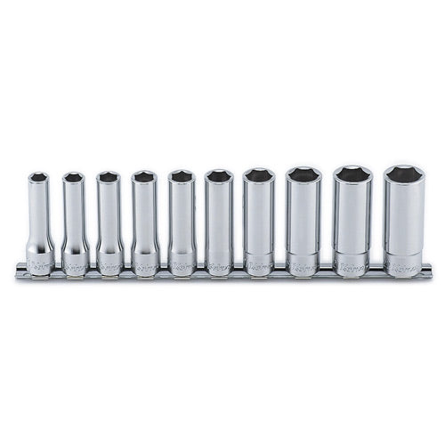 Koken RS4300M Deep Socket Set On Rail 6pt 10pc 1/2 "Dr 10-22mm