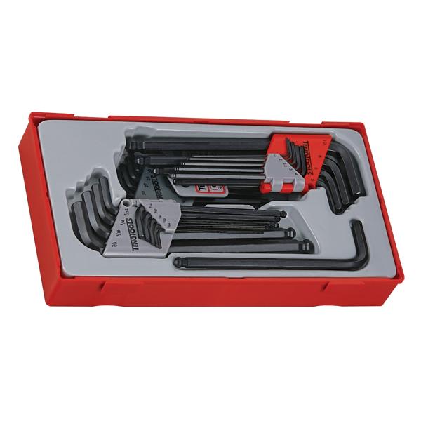 28 Pc Mm/Af Hex & Tx Ball-Point Key Set | Tool Tray Sets - Metric/Imperial-Hand Tools-Tool Factory